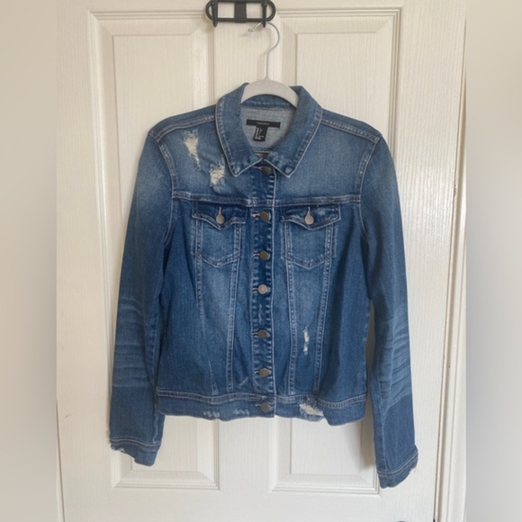 Forever 21 Distressed Denim Jacket - Picture 1 of 4